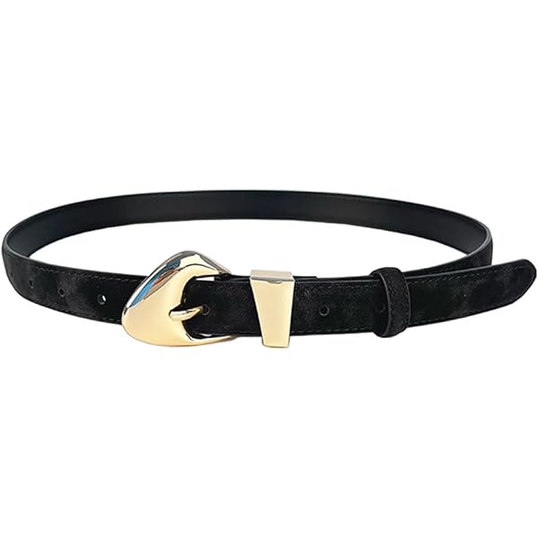 NONGFUGE Fashion Women Black Faux Fur Belt Winter Warm